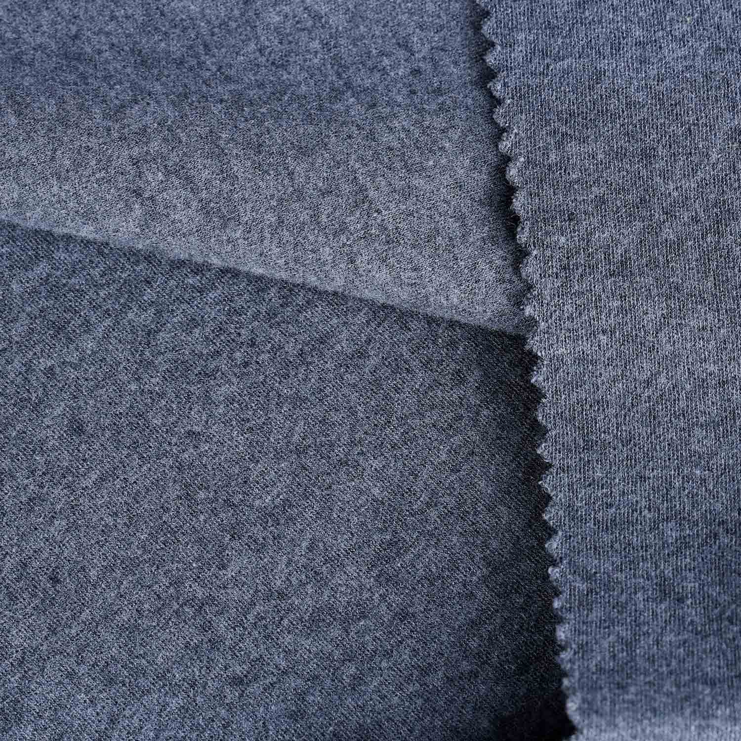 Brushed Ribbed Fleece Pull Casual Wear Knitted Fabric Terry Sweater Fabric