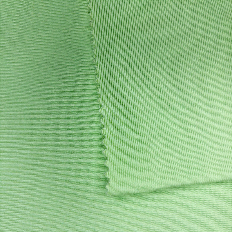 Popular Solid Color Jersey Polyester Spandex Ribbed Elastic Rib Knit Fabric